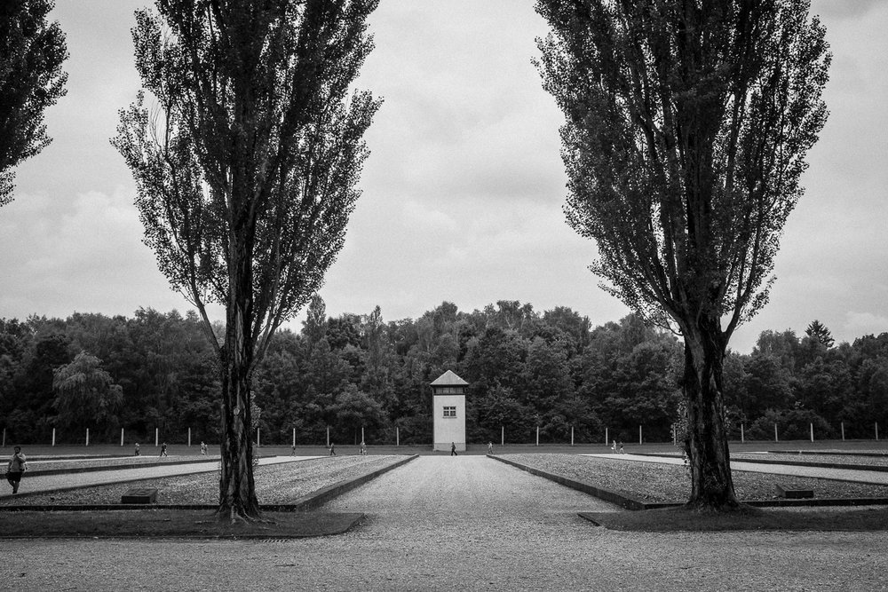 The somber view of Dachau, where the buildings that the prisoners lived in used to stand.