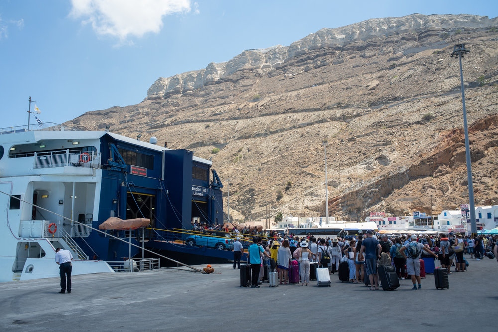 Ferry dock in Santorini