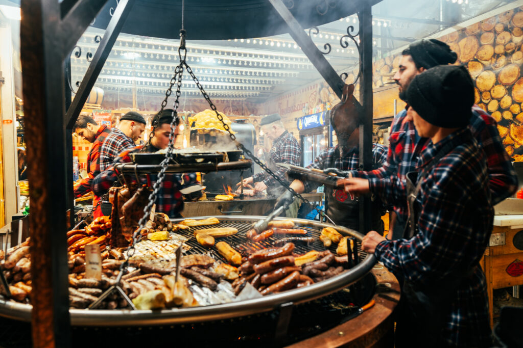 toulouse sausage at the christmas market